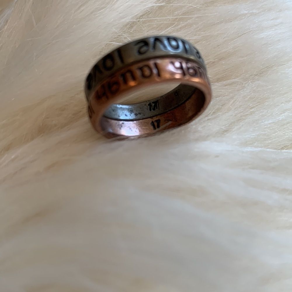 Silver Color and Bronze Color Stackable Rings Laugh & Love - Picture 3 of 5